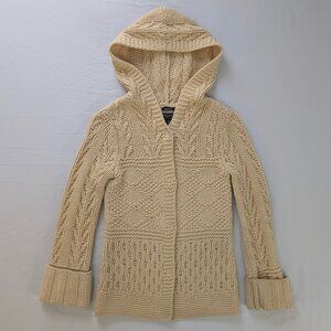 American Eagle Hand Knit Hooded Lambswool Cardigan XS